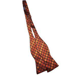 Lee Allison Bow Tie Men's 100% Silk Tie The Original Adjustable Orange Circles